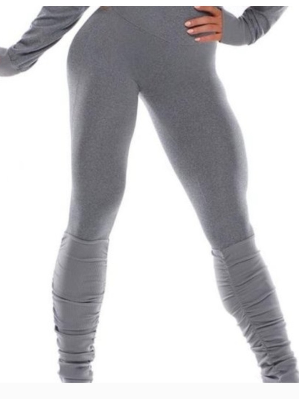 Bombshell Sportswear Gray Ruched Sock Leggings XS